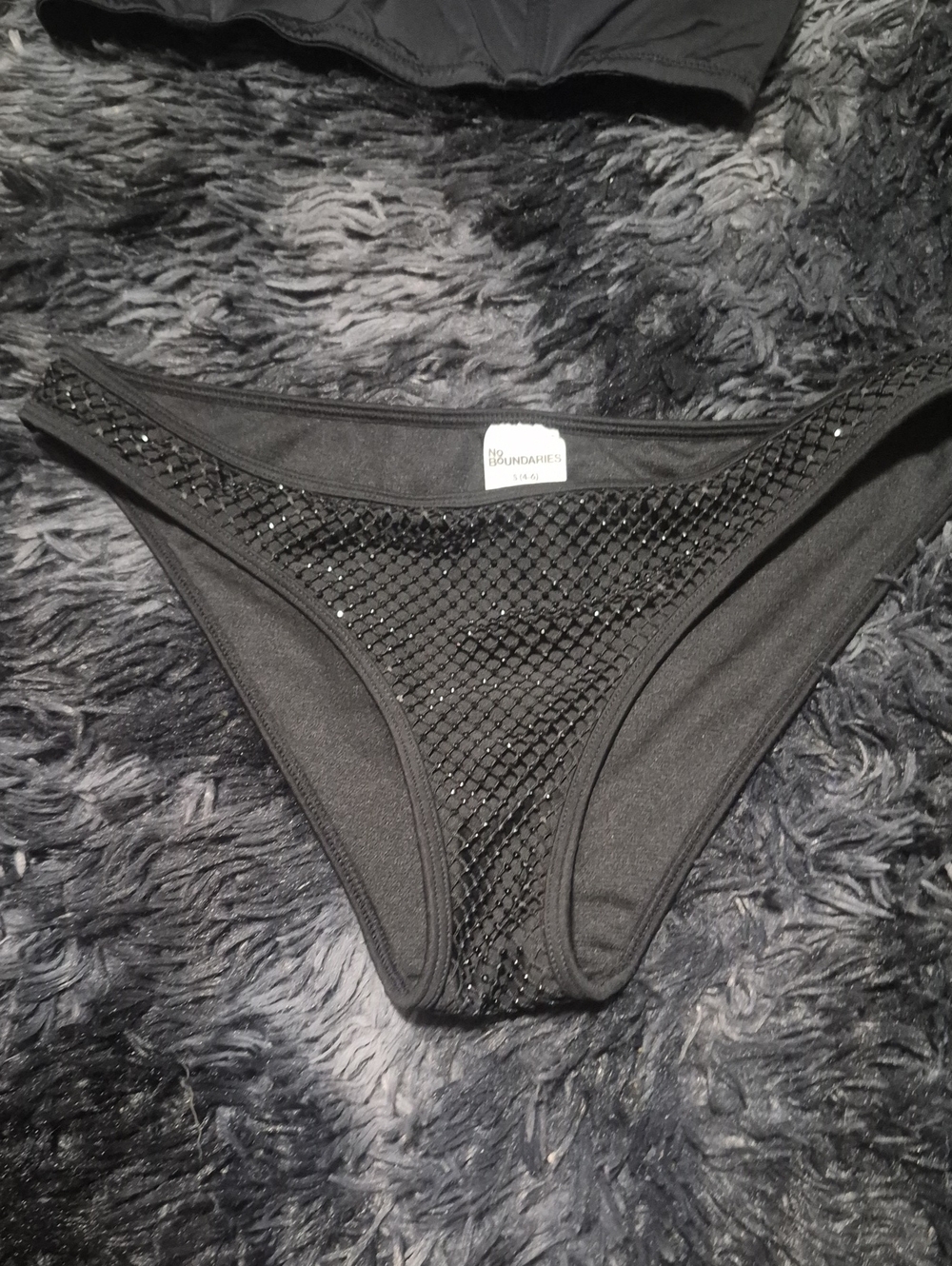 No Boundaries Black Rhinestone Mesh Bikini Bottoms